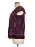 Apt. 9 Print Purple Short Sleeve Blouse Size L - photo 5