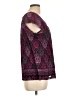 Apt. 9 Print Purple Short Sleeve Blouse Size L - photo 4