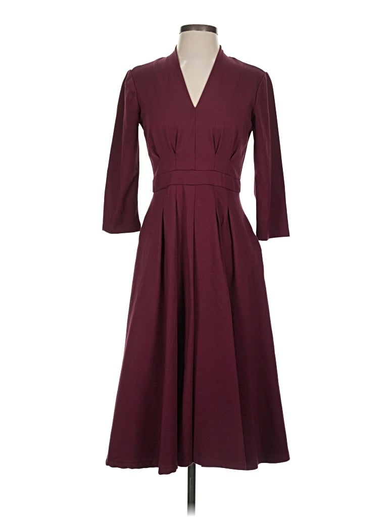 Pre-owned Modcloth Cocktail Dress In Burgundy