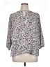 Collective Concepts 100% Polyester Floral Gray 3/4 Sleeve Blouse Size 1X - photo 1