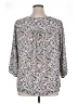 Collective Concepts 100% Polyester Floral Gray 3/4 Sleeve Blouse Size 1X - photo 2
