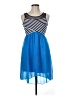Speechless Color Block Blue Casual Dress Size 8 - photo 1