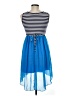 Speechless Color Block Blue Casual Dress Size 8 - photo 2