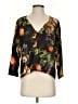 The Odells 100% Rayon Floral Black 3/4 Sleeve Blouse Size S - photo 1