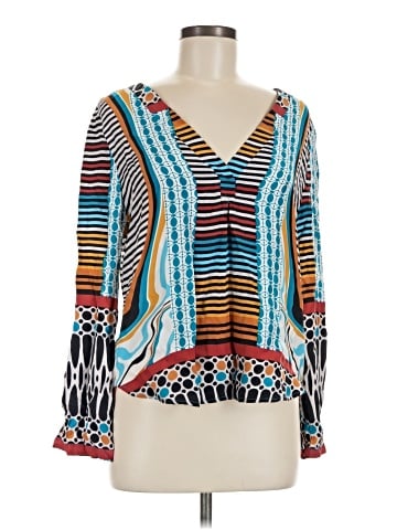 Glam Long Sleeve Silk Top (view 1)