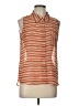 Mine 100% Polyester Stripes Red Sleeveless Blouse Size L - photo 1