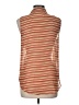Mine 100% Polyester Stripes Red Sleeveless Blouse Size L - photo 2
