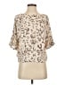 BCBGMAXAZRIA 100% Polyester Animal Print Ivory Short Sleeve Blouse Size XS - photo 1