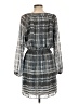 Max Studio 100% Polyester Plaid Gray Casual Dress Size L - photo 2