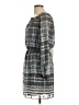 Max Studio 100% Polyester Plaid Gray Casual Dress Size L - photo 5