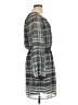 Max Studio 100% Polyester Plaid Gray Casual Dress Size L - photo 4