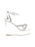 Shoedazzle Silver Wedges Size 8 - photo 1