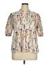 Unbranded 100% Polyester Floral Ivory Short Sleeve Blouse Size XL - photo 1