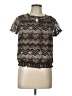 Notations 100% Polyester Black Short Sleeve Blouse Size L (petite) - photo 1