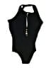 Profile Solid Black One Piece Swimsuit Size 14 - photo 1