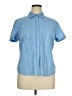 Covington 100% Cotton Blue Short Sleeve Blouse Size XL - photo 1
