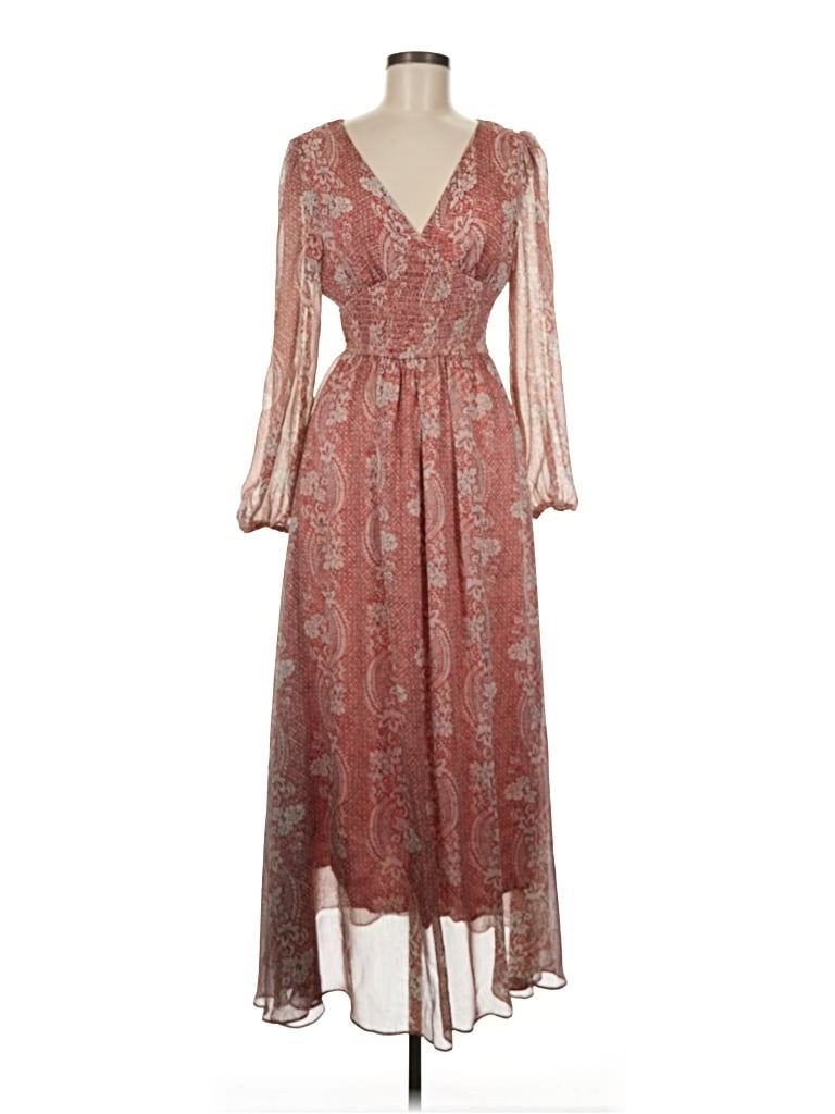 Pre-owned Blush Cocktail Dress In Burgundy