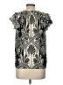 Rose + Olive 100% Rayon Black Short Sleeve Blouse Size L - photo 2