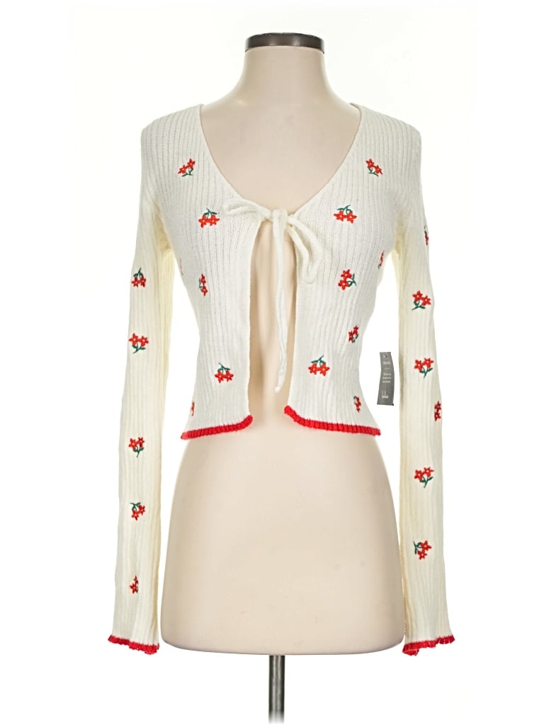 Pre-owned Lulus Cardigan Sweater In Ivory