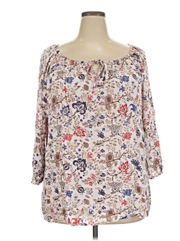 Como Blu 3/4 Sleeve Blouse (view 1)