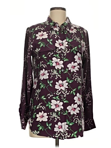 Equipment Long Sleeve Silk Top (view 1)