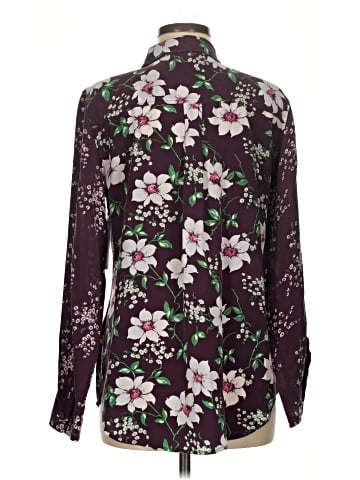 Equipment Long Sleeve Silk Top (view 2)