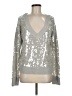 Milly Metallic Silver Pullover Sweater Size M - photo 1