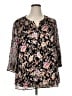 Daniel Rainn Floral Black 3/4 Sleeve Blouse Size 1X - photo 1