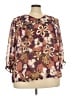 Avenue 100% Polyester Brown 3/4 Sleeve Blouse Size 26 - 28 Plus - photo 1