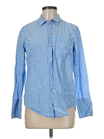 Topshop Long Sleeve Button-Down Shirt (view 1)