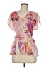 Signature Studio 100% Polyester Pink Short Sleeve Blouse Size M - photo 1