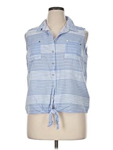 Anne Klein Sleeveless Button-Down Shirt (view 1)