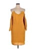 Elliatt 100% Polyester Yellow Casual Dress Size L - photo 1