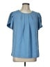 Funlingo 100% Polyester Blue Short Sleeve Blouse Size L - photo 1