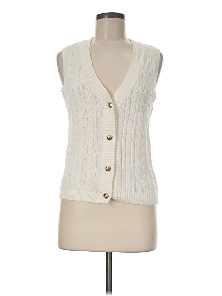 Pre-owned Nicole Miller Sweater Vest In Ivory