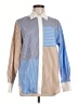 Sandro 100% Cotton Color Block Blue Long Sleeve Blouse Size M (estimated) - photo 1