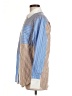 Sandro 100% Cotton Color Block Blue Long Sleeve Blouse Size M (estimated) - photo 5
