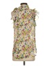 Kut from the Kloth Floral Yellow Sleeveless Blouse Size S - photo 2