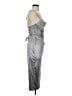 Macy's Metallic Silver Cocktail Dress Size 4 - photo 4