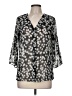 Quintessential 100% Polyester Animal Print Gray 3/4 Sleeve Blouse Size M - photo 1