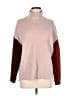 Miracle Color Block Burgundy Turtleneck Sweater Size S - photo 1