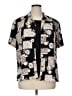 Notations 100% Polyester Print Black Short Sleeve Blouse Size XL - photo 1