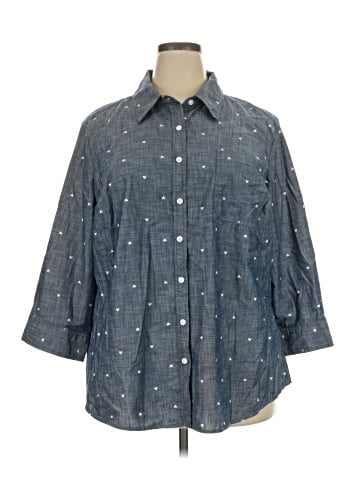 Karen Scott 3/4 Sleeve Button-Down Shirt (view 1)