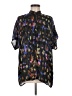 CAbi 100% Polyester Print Black Short Sleeve Blouse Size M - photo 1