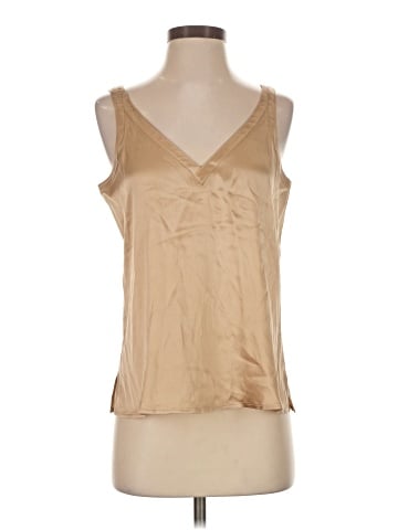 Ecru Sleeveless Silk Top (view 1)