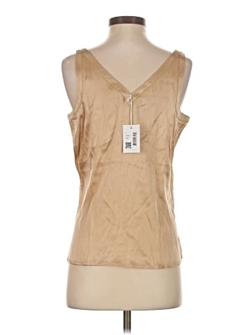 Ecru Sleeveless Silk Top (view 2)