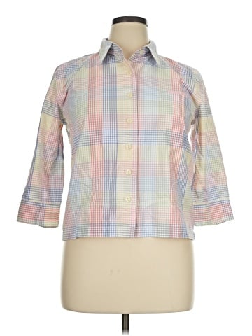 Christopher & Banks 3/4 Sleeve Button-Down Shirt (view 1)
