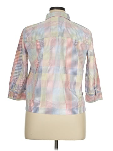 Christopher & Banks 3/4 Sleeve Button-Down Shirt (view 2)