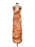 Lush 100% Polyester Tropical Orange Brown Casual Dress Size L - photo 1