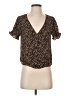 Sienna Sky 100% Polyester Black Short Sleeve Blouse Size XS - photo 1